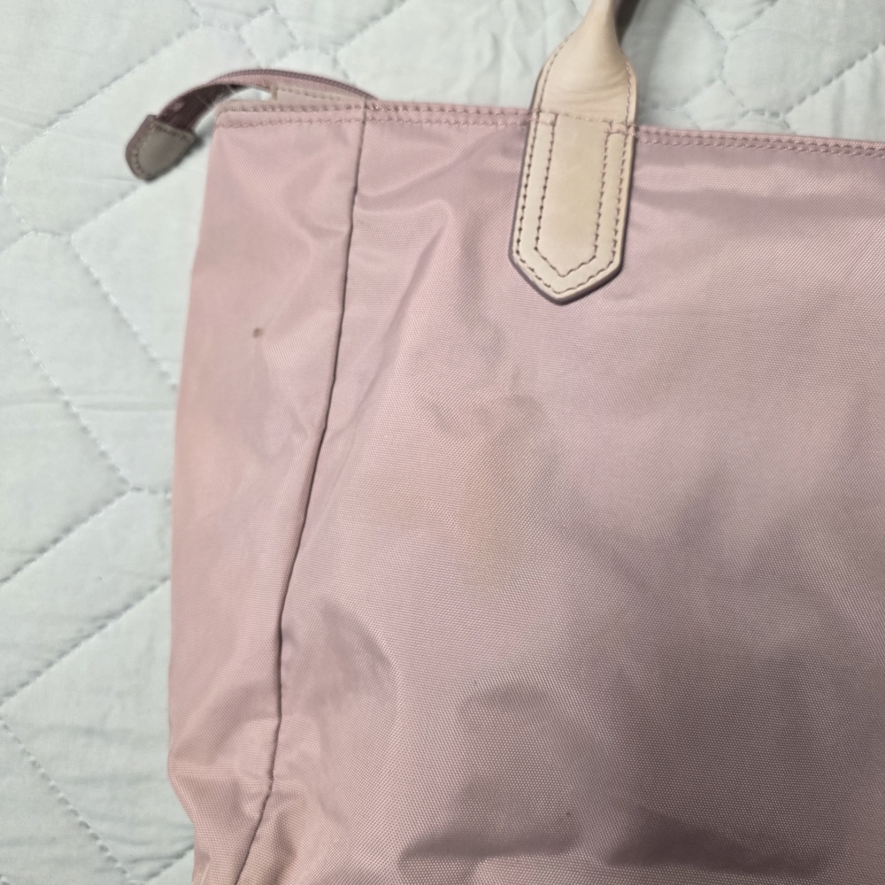 Frye Blush Pink Nylon Tote with Light Leather Handles - Picture 4 of 13